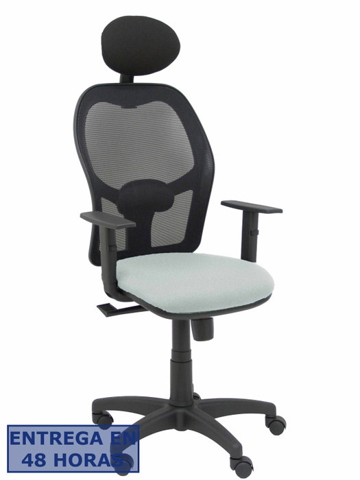 PIQUERAS Y CRESPO Silla Alocén con mecanismo sincro, malla negra y asiento gris claro PIQUERAS Y CRESPO Silla Alocén con mecanismo sincro, malla negra y asiento gris claro
