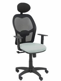 PIQUERAS Y CRESPO Silla Alocén con mecanismo sincro, malla negra y asiento gris claro