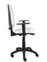 Silla de oficina Aýna con mecanismo Contacto permanente básico tapizada con Similpiel color Blanco. Equipada con Base poliamida negra, Brazos 1D y Ruedas de nailon 50 mm