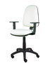Silla de oficina Aýna con mecanismo Contacto permanente básico tapizada con Similpiel color Blanco. Equipada con Base poliamida negra, Brazos 1D y Ruedas de nailon 50 mm