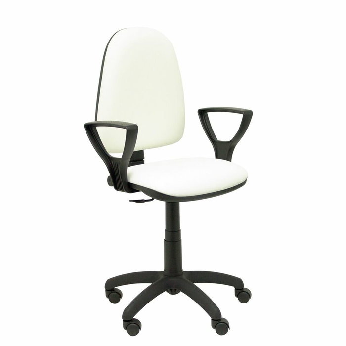 PIQUERAS Y CRESPO Silla Aýna en Similpiel Blanco con Brazos 1D Regulables