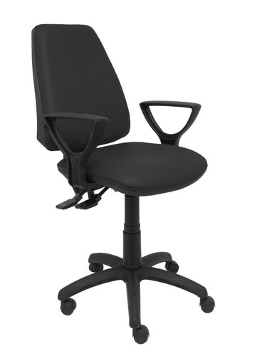 PIQUERAS Y CRESPO Silla de oficina Elche con mecanismo Asincro, símil piel Negro y brazos fijos PIQUERAS Y CRESPO Silla de oficina Elche con mecanismo Asincro, símil piel Negro y brazos fijos