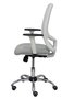 Silla de oficina Cilanco con mecanismo Sincro tapizada con Tela color Gris claro y malla color Blanco. Equipada con lumbar 1D, Brazos 1D y Ruedas de parqué