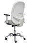 Silla de oficina Cilanco con mecanismo Sincro tapizada con Tela color Gris claro y malla color Blanco. Equipada con lumbar 1D, Brazos 1D y Ruedas de parqué