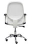 Silla de oficina Cilanco con mecanismo Sincro tapizada con Tela color Gris claro y malla color Blanco. Equipada con lumbar 1D, Brazos 1D y Ruedas de parqué