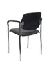 Silla Styl tapizada con Similpiel color Gris oscuro. Brazos fijos