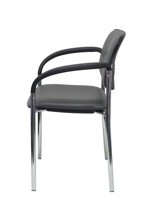 Silla Styl tapizada con Similpiel color Gris oscuro. Brazos fijos Silla Styl tapizada con Similpiel color Gris oscuro. Brazos fijos