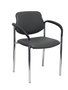 Silla Styl tapizada con Similpiel color Gris oscuro. Brazos fijos