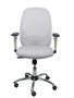Silla de oficina Cilanco con mecanismo Sincro tapizada con Similpiel color Blanco. Equipada con lumbar 1D, Brazos 1D y Ruedas de parqué