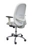 Silla de oficina Cilanco con mecanismo Sincro tapizada con Similpiel color Blanco. Equipada con lumbar 1D, Brazos 1D y Ruedas de parqué