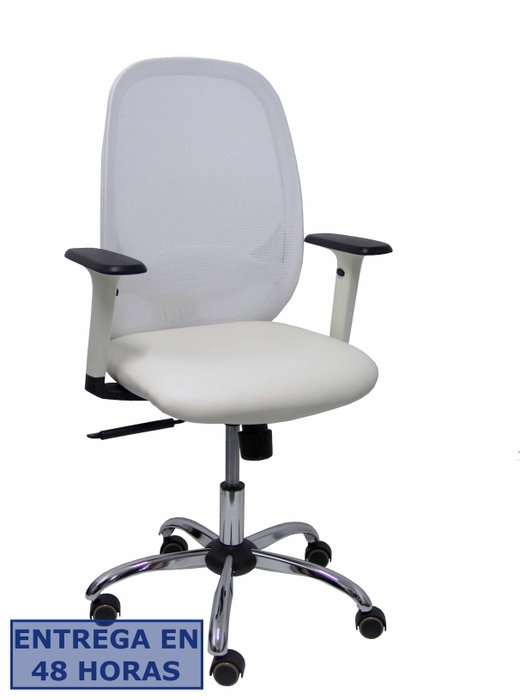 PIQUERAS Y CRESPO Silla Cilanco Blanca con Mecanismo Sincro y Brazos 1D PIQUERAS Y CRESPO Silla Cilanco Blanca con Mecanismo Sincro y Brazos 1D