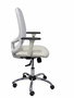 Silla de oficina Cilanco con mecanismo Sincro tapizada con Similpiel color Blanco. Equipada con lumbar 1D, Brazos 1D y Ruedas de parqué