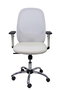 Silla de oficina Cilanco con mecanismo Sincro tapizada con Similpiel color Blanco. Equipada con lumbar 1D, Brazos 1D y Ruedas de parqué