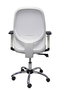 Silla de oficina Cilanco con mecanismo Sincro tapizada con Similpiel color Blanco. Equipada con lumbar 1D, Brazos 1D y Ruedas de parqué