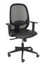 Silla de oficina Cilanco con mecanismo Sincro tapizada con Similpiel color Negro. Equipada con lumbar 1D, Brazos 1D y Ruedas de parqué