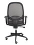 Silla de oficina Cilanco con mecanismo Sincro tapizada con Similpiel color Negro. Equipada con lumbar 1D, Brazos 1D y Ruedas de parqué