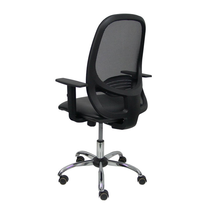 PIQUERAS Y CRESPO Silla Cilanco con Mecanismo Sincro, Malla y Similpiel Negro