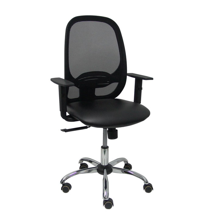PIQUERAS Y CRESPO Silla Cilanco con Mecanismo Sincro, Malla y Similpiel Negro