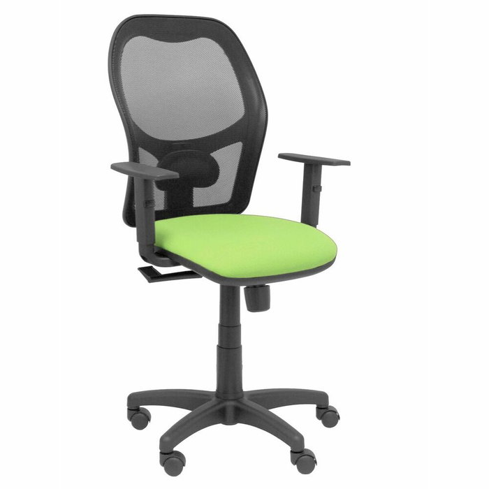 PIQUERAS Y CRESPO Silla Alocén con Mecanismo Sincro, Malla Negra y Asiento Pistacho