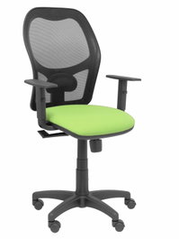 PIQUERAS Y CRESPO Silla Alocén con Mecanismo Sincro, Malla Negra y Asiento Pistacho