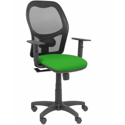 PIQUERAS Y CRESPO Silla Alocén con mecanismo Sincro, asiento verde y respaldo de malla negra