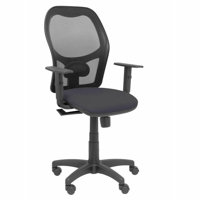 PIQUERAS Y CRESPO Silla Alocén con mecanismo Sincro, malla negra y asiento gris oscuro