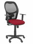 PIQUERAS Y CRESPO Silla Alocén con mecanismo sincro, respaldo negro y asiento granate