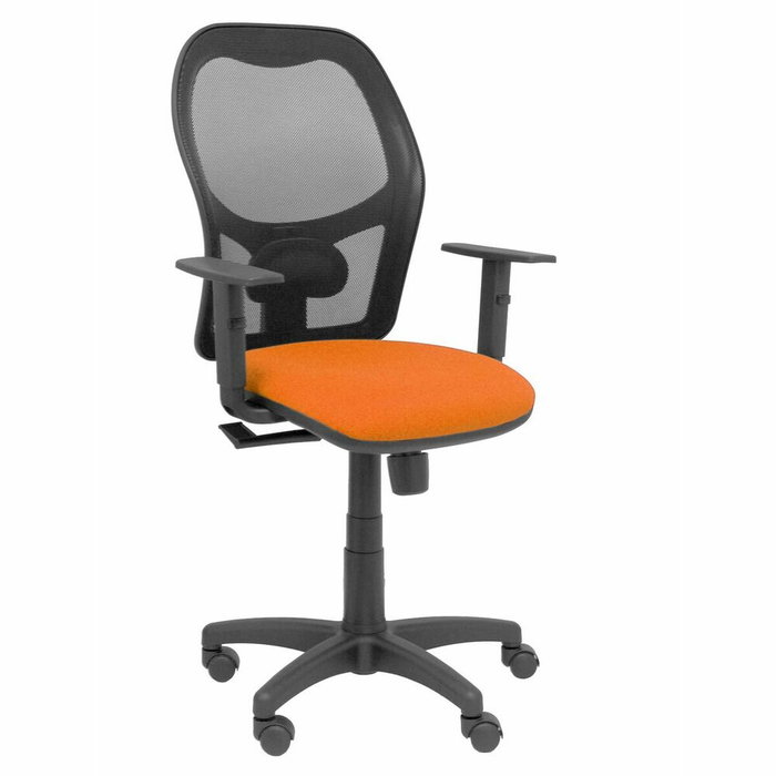 PIQUERAS Y CRESPO Silla Alocén con Mecanismo Sincro, Asiento Naranja y Respaldo Malla Negro