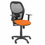 PIQUERAS Y CRESPO Silla Alocén con Mecanismo Sincro, Asiento Naranja y Respaldo Malla Negro