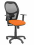 PIQUERAS Y CRESPO Silla Alocén con Mecanismo Sincro, Asiento Naranja y Respaldo Malla Negro