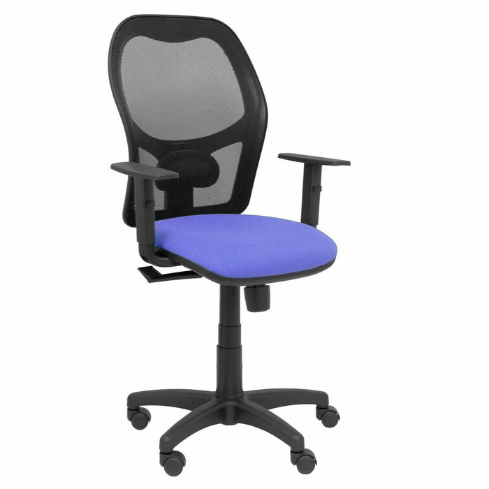 PIQUERAS Y CRESPO Silla Alocén con mecanismo Sincro, asiento azul claro y respaldo de malla negra PIQUERAS Y CRESPO Silla Alocén con mecanismo Sincro, asiento azul claro y respaldo de malla negra