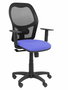 PIQUERAS Y CRESPO Silla Alocén con mecanismo Sincro, asiento azul claro y respaldo de malla negra