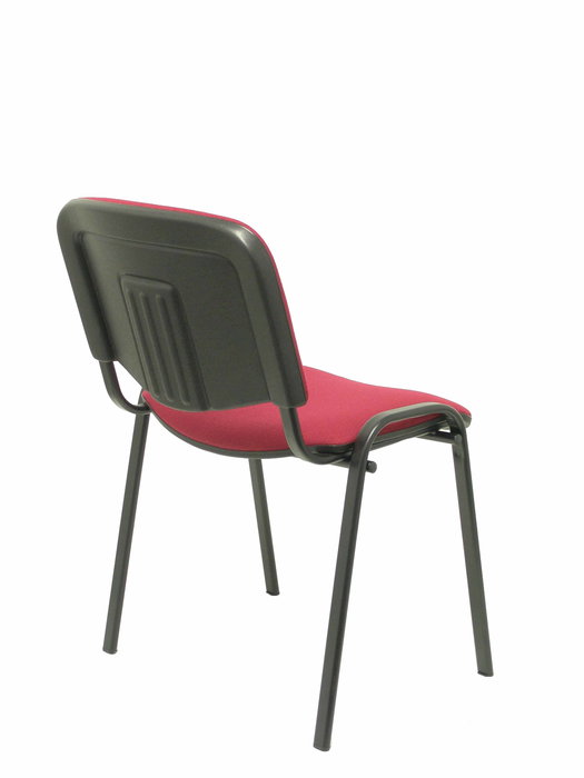 Silla Iso tapizada con Tela color Granate. Sin brazos