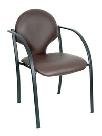 Silla Piqueras Y Crespo Hellin Confidente Ergonomica Con Brazos Fijos Apilable Estructura Negra Asiento Y Respaldo Tapizados Similpiel Marron Oscuro Pack De 2 (Set de 2)
