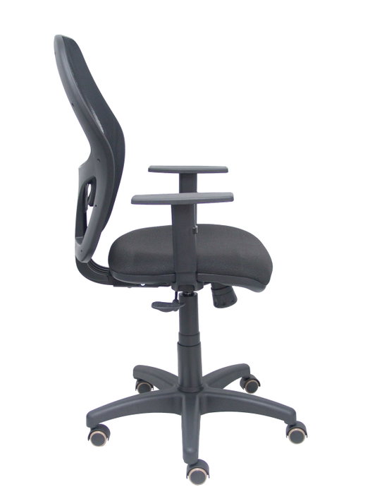 PIQUERAS Y CRESPO Silla Alocén con mecanismo Sincro, brazos 1D y ruedas de parqué, Negro PIQUERAS Y CRESPO Silla Alocén con mecanismo Sincro, brazos 1D y ruedas de parqué, Negro