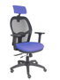 PIQUERAS Y CRESPO Jorquera con brazos 3D, cabecero regulable y asiento azul claro