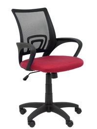 FORÖL Silla de oficina Vianos con mecanismo Basculante, Malla Negra y Asiento Bali Granate