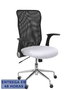 PIQUERAS Y CRESPO Silla Minaya con brazos abatibles, respaldo de malla negro y asiento blanco