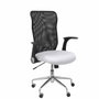 PIQUERAS Y CRESPO Silla Minaya con brazos abatibles, respaldo de malla negro y asiento blanco