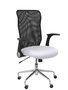 PIQUERAS Y CRESPO Silla Minaya con brazos abatibles, respaldo de malla negro y asiento blanco
