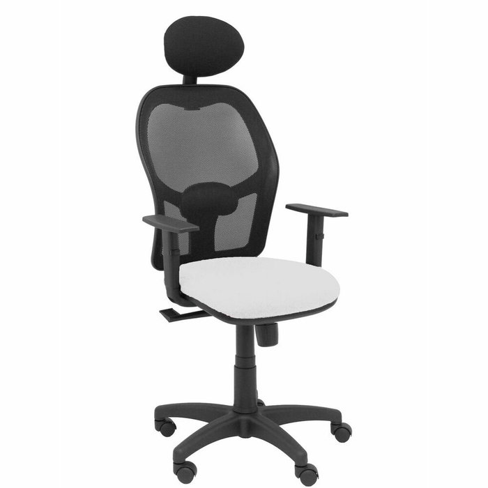 PIQUERAS Y CRESPO Silla Alocén con Mecanismo Sincro, Malla Negra y Asiento Blanco PIQUERAS Y CRESPO Silla Alocén con Mecanismo Sincro, Malla Negra y Asiento Blanco