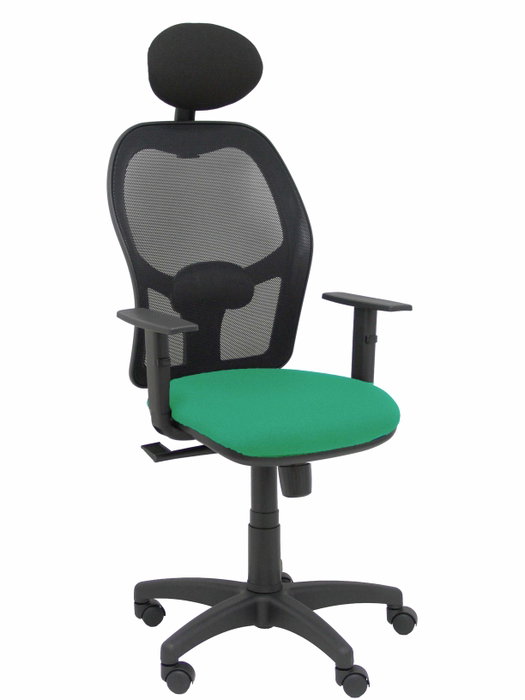 PIQUERAS Y CRESPO Silla Alocén con respaldo de malla negra y asiento verde esmeralda PIQUERAS Y CRESPO Silla Alocén con respaldo de malla negra y asiento verde esmeralda