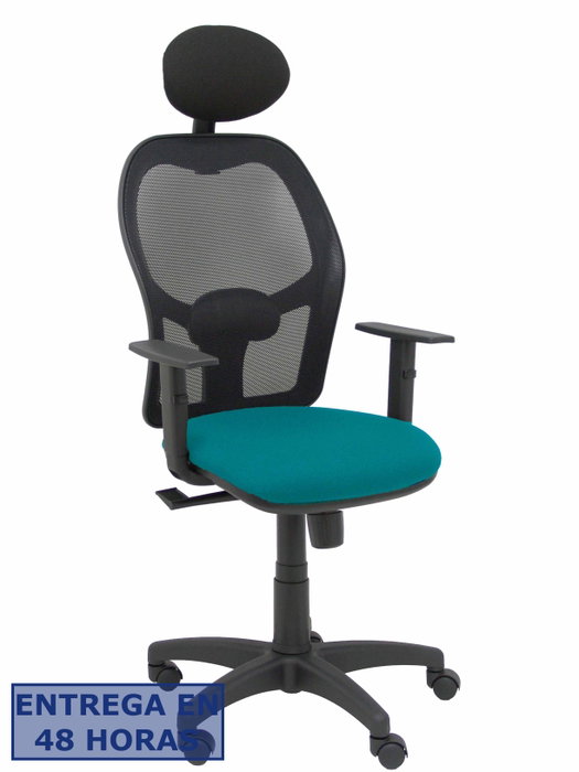 PIQUERAS Y CRESPO Silla Alocén con mecanismo Sincro, asiento Verde petróleo y malla Negra PIQUERAS Y CRESPO Silla Alocén con mecanismo Sincro, asiento Verde petróleo y malla Negra