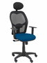 PIQUERAS Y CRESPO Silla Alocén con Mecanismo Sincro, Malla Negra y Asiento Azul Marino