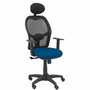 PIQUERAS Y CRESPO Silla Alocén con Mecanismo Sincro, Malla Negra y Asiento Azul Marino