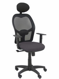 PIQUERAS Y CRESPO Silla Alocén con Mecanismo Sincro, Malla Negra y Asiento Gris Oscuro
