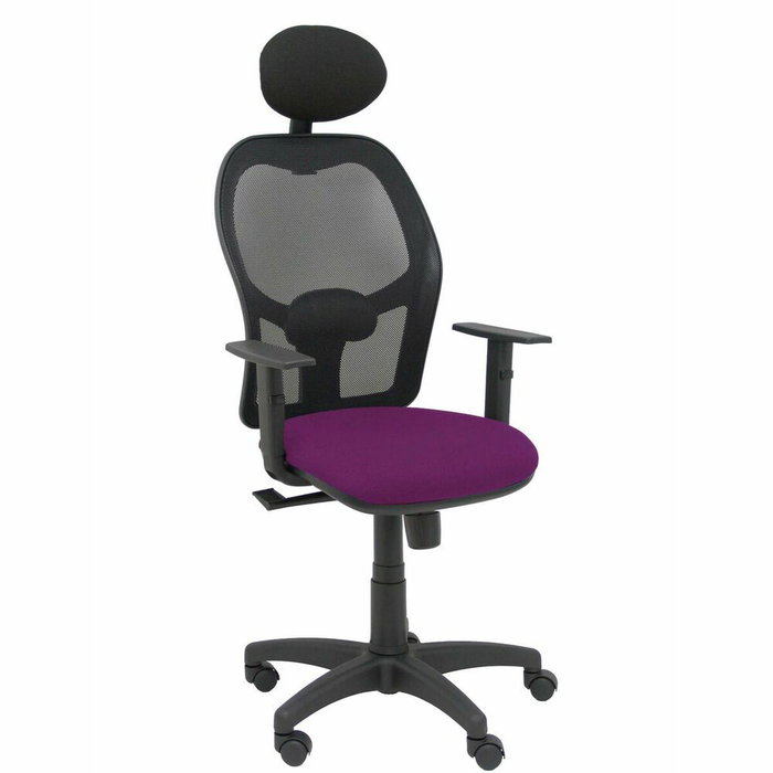 PIQUERAS Y CRESPO Silla Alocén con mecanismo sincro, malla negra y asiento morado PIQUERAS Y CRESPO Silla Alocén con mecanismo sincro, malla negra y asiento morado