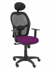 PIQUERAS Y CRESPO Silla Alocén con mecanismo sincro, malla negra y asiento morado