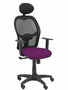 PIQUERAS Y CRESPO Silla Alocén con mecanismo sincro, malla negra y asiento morado