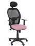 PIQUERAS Y CRESPO Silla Alocén con Mecanismo Sincro, Malla Negra y Asiento Rosa
